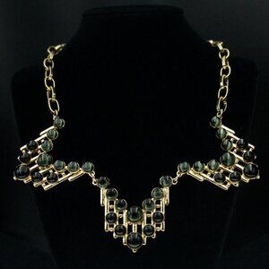 VENTURA GOLD PLATED GLASS BEAD NECKLACE -JNTCB3